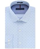 Tommy Hilfiger Men's Slim-fit Non-iron Blue Frost Dobby Dot Dress Shirt