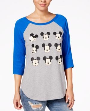 Hybrid Juniors' Mickey Mouse Graphic Raglan T-shirt
