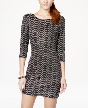 As U Wish Juniors' Open-back Glitter Bodycon Dress