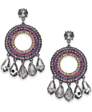 I.n.c. Large 2 Hematite-tone Multicolor Crystal Shaky Drop Earrings, Created For Macy's