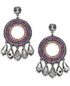 I.n.c. Large 2 Hematite-tone Multicolor Crystal Shaky Drop Earrings, Created For Macy's