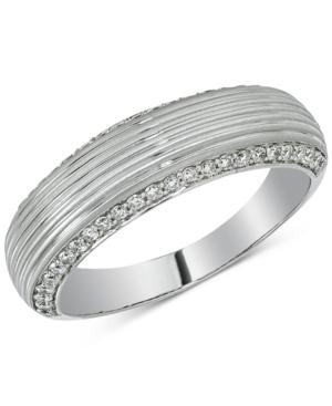 Esquire Men's Jewelry Diamond Textured Band (1/2 Ct. T.w.) In 14k White Gold, Only At Macy's