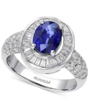 Royale Blue By Effy Sapphire (1-3/8 Ct. T.w.) And Diamond (9/10 Ct. T.w.) Ring In 14k White Gold