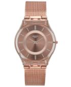 Swatch Women's Swiss Core Pink Gold-tone Pvd Stainless Steel Bracelet Watch 34mm Sfp115m