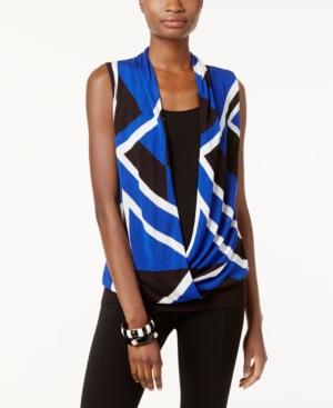 Inc International Concepts Surplice Colorblocked Sweater, Only At Macy's