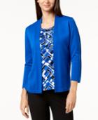 Alfred Dunner Upper East Side Embellished Layered-look Sweater