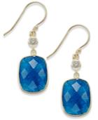 Giani Bernini Blue Aventurine (12-1/2 Ct. T.w.) And Cubic Zircornia Drop Earrings In 18k Gold Over Sterling Silver