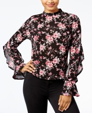 One Hart Juniors' Ruffled-sleeve Top, Created For Macy's