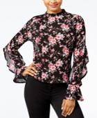 One Hart Juniors' Ruffled-sleeve Top, Created For Macy's