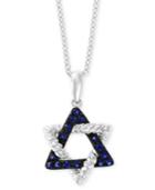 Effy Sapphire Star Of David 18 Pendant Necklace (1/5 Ct. T.w.) In 14k White Gold