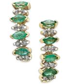 Emerald (3/4 Ct. T.w.) And Diamond (1/4 Ct. T.w.) Earrings In 14k Gold