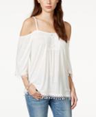 American Rag Crochet-trim Cold-shoulder Top, Only At Macy's