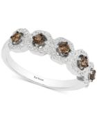Le Vian Chocolatier Diamond Halo Five Stone Ring (1/2 Ct. T.w.) In 14k White Gold