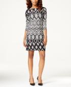 Nine West Diamond-print Sheath Dress