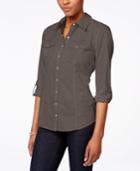 Style & Co. Utility Button Down Shirt, Only At Macy's