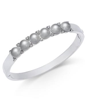Charter Club Silver-tone Imitation Pearl Bangle Bracelet, Only At Macy's