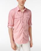 Calvin Klein Jeans Men's Textured Tile-print Cotton Shirt