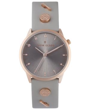 Thom Olson Women's Taupe Leather Strap Watch 34mm