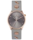 Thom Olson Women's Taupe Leather Strap Watch 34mm