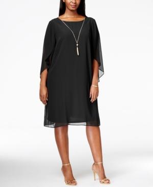 Msk Plus Size Angel-sleeve Shift Dress