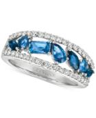 Le Vian Sapphire (1 Ct. T.w.) And Diamond (3/8 Ct. T.w.) Ring In 14k White Gold, Created For Macy's