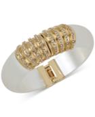 M. Haskell For Inc Gold-tone Clear Resin And Pave Hinged Bangle Bracelet, Only At Macy's