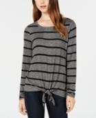 Bcx Juniors' Striped Self-tie Top