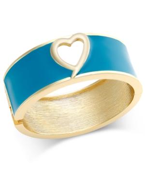 Thalia Sodi Gold-tone Blue Heart Hinge Bracelet, Only At Macy's