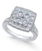 Diamond Square Halo Composite Engagement Ring (2 Ct. T.w.) In 14k White Gold