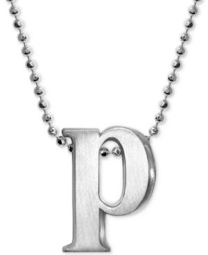 Alex Woo P Initial Pendant Necklace In Sterling Silver