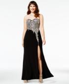 Crystal Doll Juniors' Plus Size Embellished Gown, A Macy's Exclusive Style