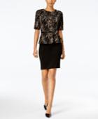 Connected Printed Peplum-waist Dress