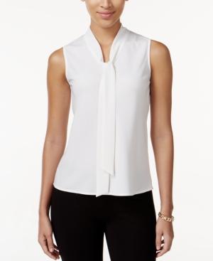 Kasper Petite Tie-neck Blouse