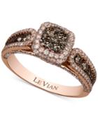Le Vian Chocolatier Chocolate And White Diamond (1-3/8 Ct. T.w.) Ring In 14k Rose Gold