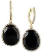 Eclipse By Effy Black Onyx (11-3/8 Ct. T.w.) And Diamond (1/3 Ct. T.w.) Drop Earrings In 14k Gold