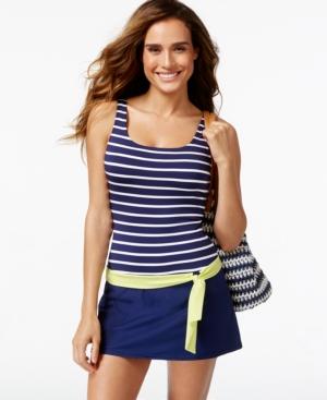 Jag Striped Side-tie Swim Dress Women's Swimsuit