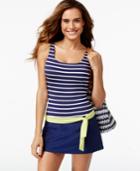 Jag Striped Side-tie Swim Dress Women's Swimsuit
