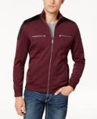 I.n.c. Men's Zip-front Jacket With Faux Leather Piecing, Created For Macy's