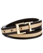 Kate Spade New York Straw And Leather Reversible Belt
