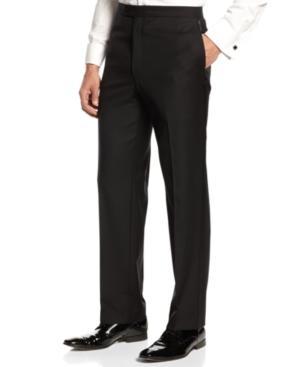 Lauren By Ralph Lauren Tuxedo Black Flat Front Pants