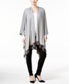 Inc International Concepts Faux Suede Fringe Poncho, Only At Macy's