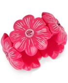 Betsey Johnson Crystal Pink Flower Stretch Bracelet