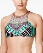 Bar Iii Flocked Together High-neck Cropped Bikini Top, Only At Macy's Women's Swimsuit