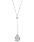 Charriol White Topaz Adjustable Lariat Necklace (5/8 Ct. T.w.) In Sterling Silver & Stainless Steel