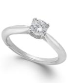 Classic By Marchesa Certified Diamond Solitaire Engagement Ring In 18k White Gold (1/2 Ct. T.w.), Created For Macy's
