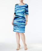 Connected Plus Size Printed Tiered Sheath Dress