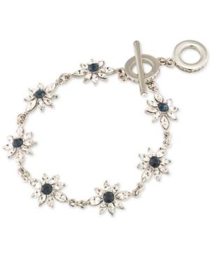 Carolee Silver-tone Crystal Flower Toggle Bracelet