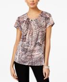 Ny Collection Printed Hardware Blouse