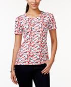 Charter Club Pima Cotton Tee, Mini Floral Print