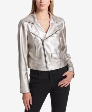 Dkny Metallic Moto Jacket